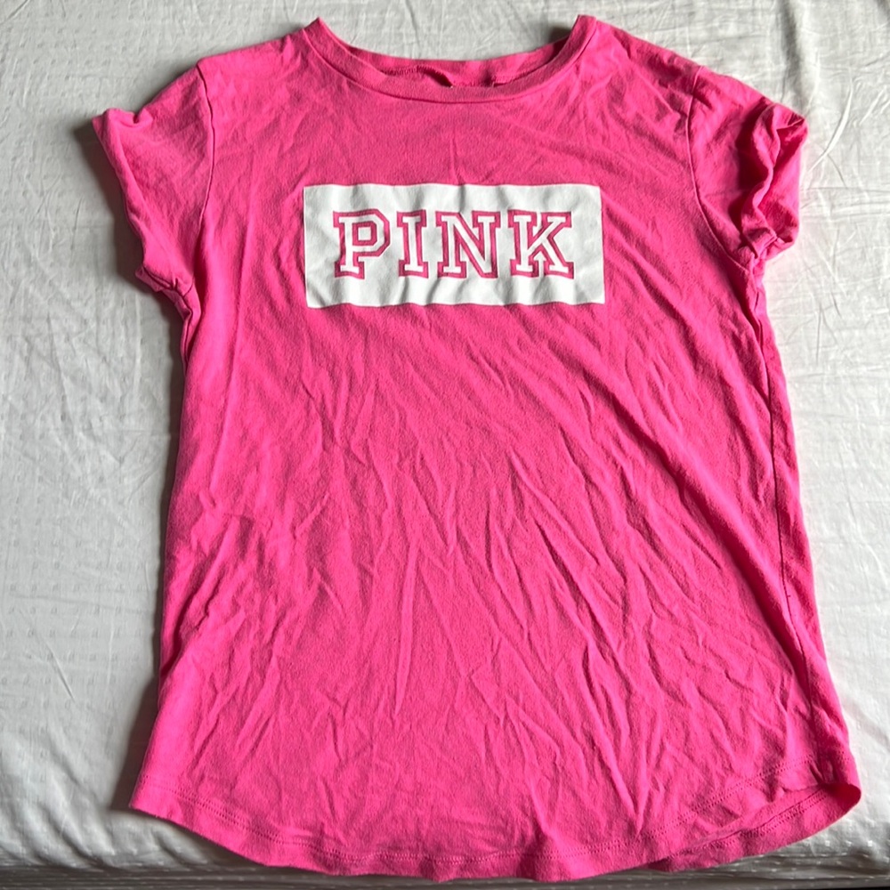 bubblegum pink Victoria’s Secret PINK brand cuffed sleeve t-shirt XS